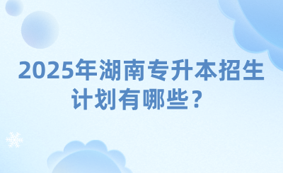 2025年湖南专升本报考条件及招生计划有哪些？